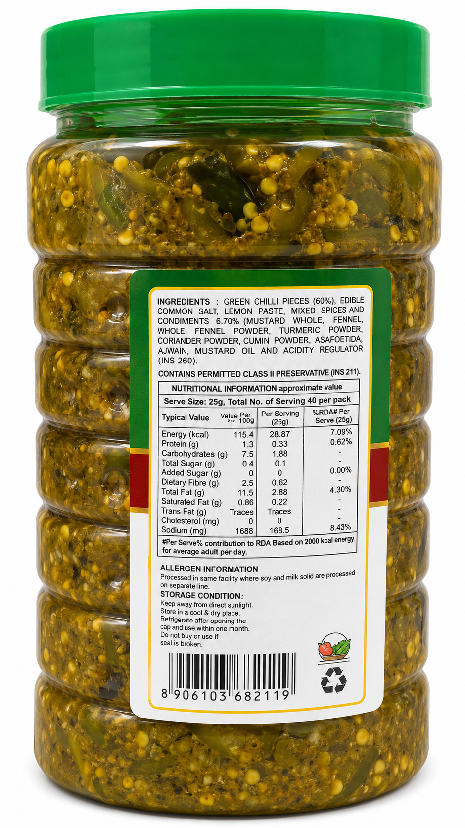 Red Chilli Pickle - Stuffed - 1kg